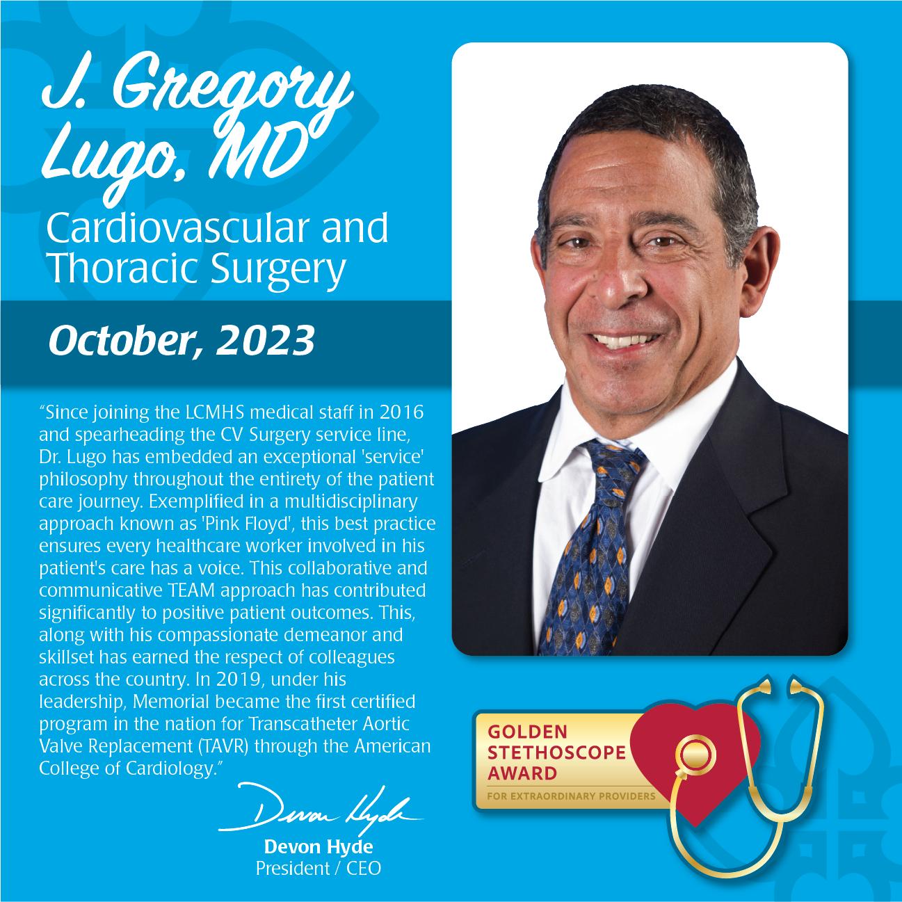 Dr. Lugo award plaque