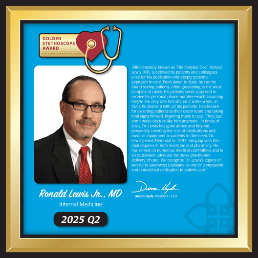 Dr. Lewis award plaque